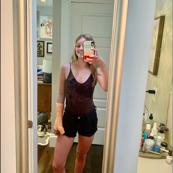 Purple & black tie dye bodysuit - Picture 2 of 2